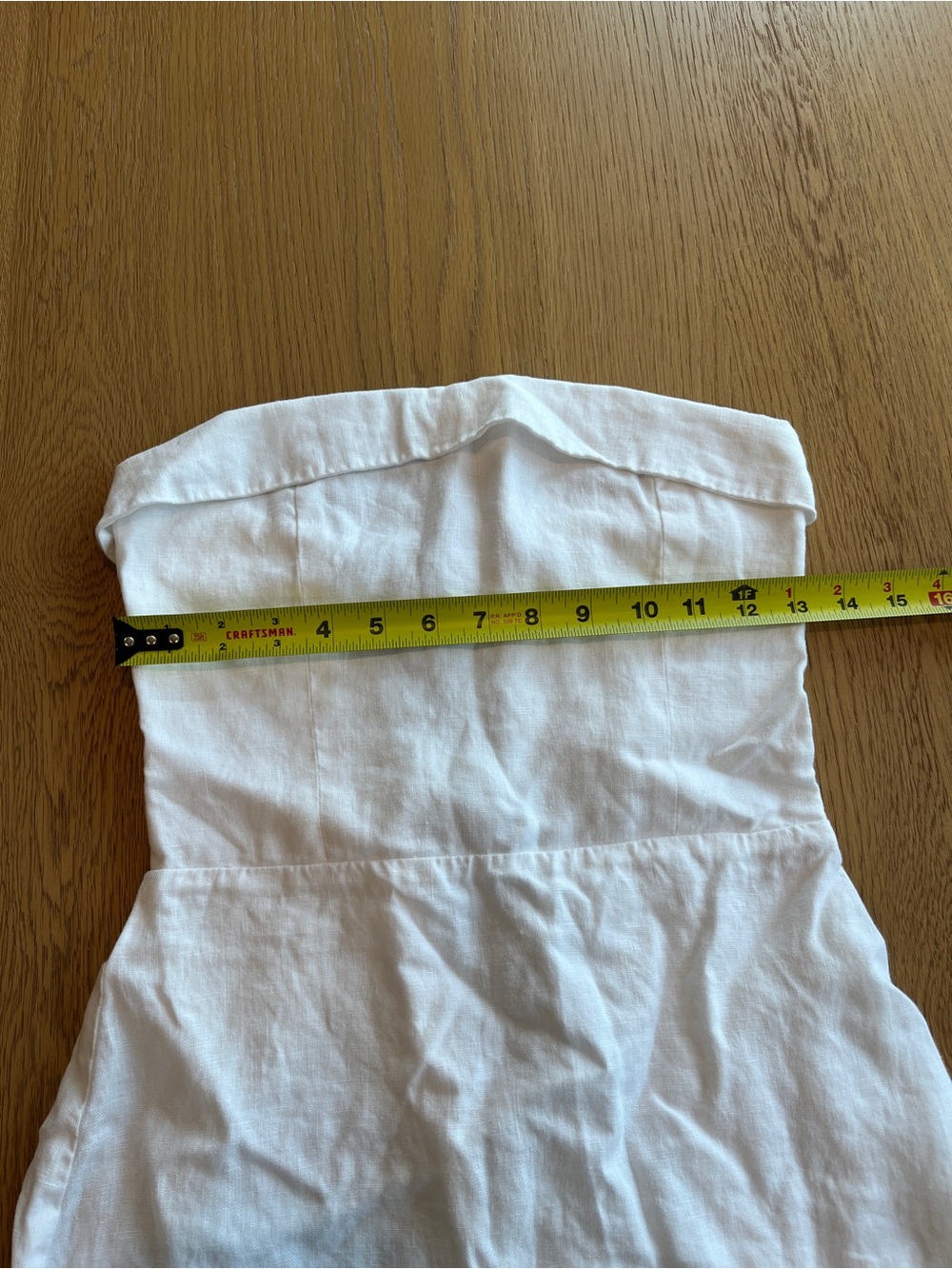 Reformation Marcella White Linen Strapless Midi Dress with Side Slit - Picture 7 of 16